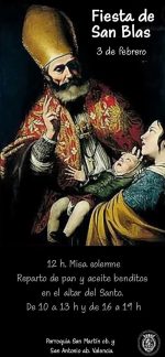 La Parroquia celebra la Fiesta de San Blas con la tradicional bendición de pan y aceite